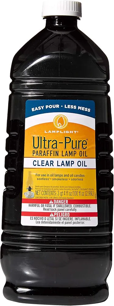Lamplight 3/4 Gallon (100 oz) Ultra-Pure Lamp Oil - Liquid Paraffin Oil for Indoor use, sootless, smokeless and odorless, Emergency kit